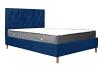 4ft Small Double Loxey Blue Velvet fabric ottoman bed frame 2